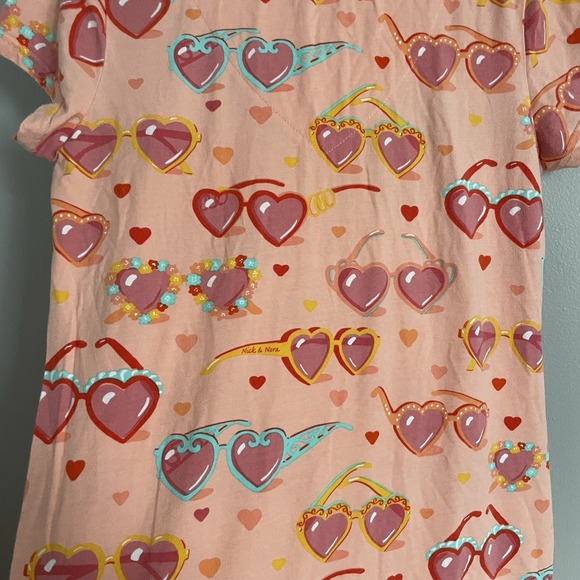 Nick & Nora Women XS Cotton Pink Heart Sunglass Whimsical Sleep Shirt Nightgown - Picture 6 of 11